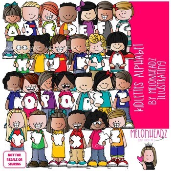 Kidlettes Alphabet clip art, Letters clip art COLORED Version