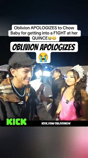 Oblivion apologizes to Chow Baby for the fight at her quince 😭#oblivion #chowBaby #quinceañera