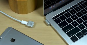 Magnetic USB-C adapter provides power, data and video