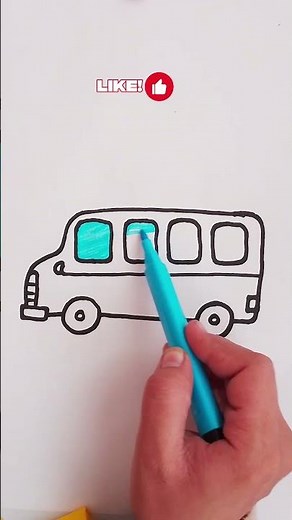How to Draw a Bus for Kids | Bus zeichnen leicht für Kinder