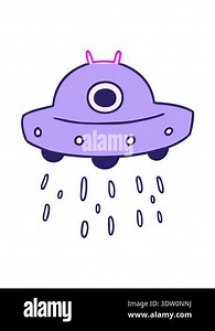 power up animation of hand drawn cartoon doodle of an alien ship Stock Video Footage - Alamy