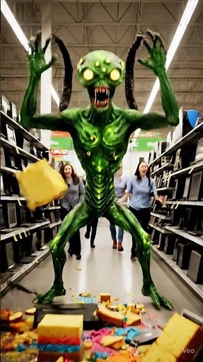 Alien flips out in Walmart over cake #shorts