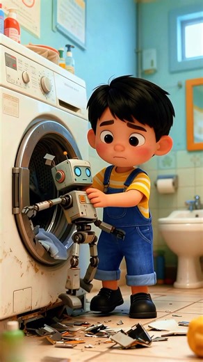 This Kid Put a Robot in the Washing Machine… Look What Happened!