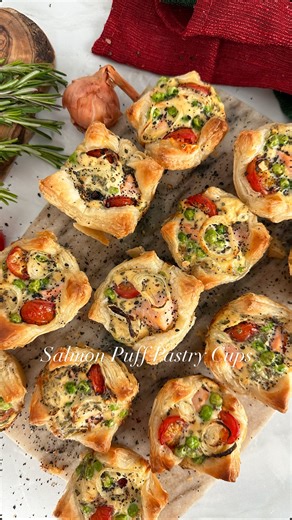 Izabella Jakubec on Instagram: "Every time I make these, someone asks if they’re from a bakery 🎄✨Flaky puff pastry, a creamy salmon filling and just the right amount of effort. These Salmon Puff Pastry Cups are perfect for Christmas entertaining. The full recipe is on my website, link in bio, or comment ‘salmon’ and I’ll send it straight to your inbox 💌 My cookbook Everything Is Better with Puff Pastry is out now in the US and Canada and will be available internationally very soon. Thank you s