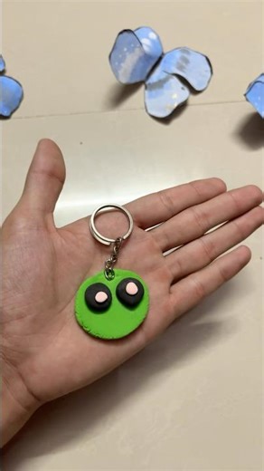 Too Cute to Be an Alien 👽✨ DIY Clay Keychain #diy #shorts