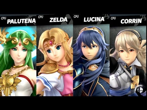 Palutena VS Zelda VS Lucina VS Corrin LV 9 CPU Battle Super Smash Bros Ultimate