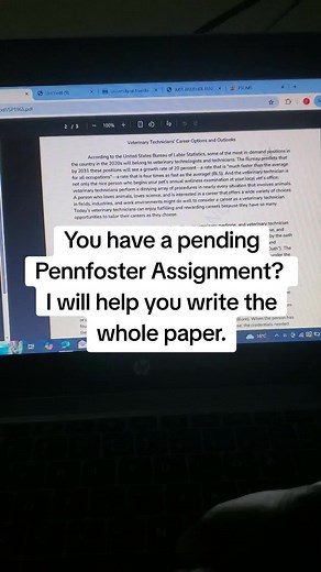 Let me help you with Penn Foster English Assignments, including graded project. I will aptly handle the outline, research, citations- all in the proper format and give you a final copy ready for submission. I ensure the work is plagiarism free, no grammatical errors whatsoever so that you get excellent grades. #pennfosterassignment #pennfosterresearchpaper #pennfosterenglish #essaywriting #researchpaper