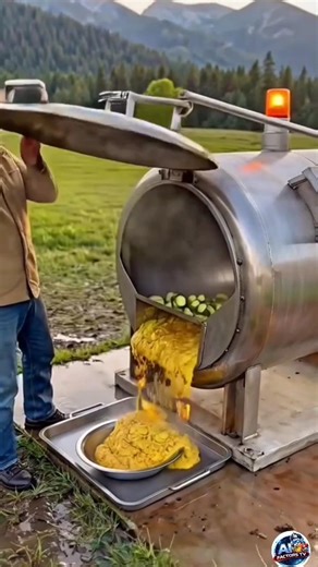 this guy making vegetable soup recipe #machine #trend
