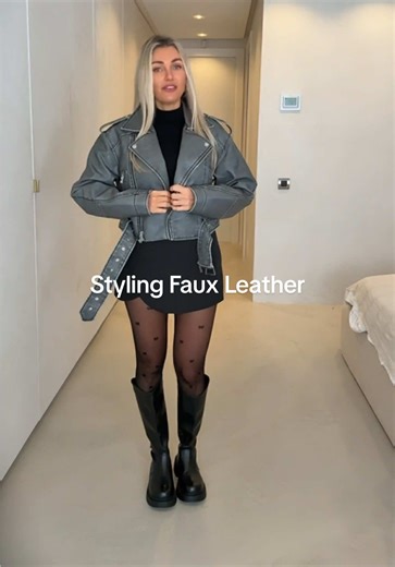 Stylish Faux Leather Outfit for Date Night