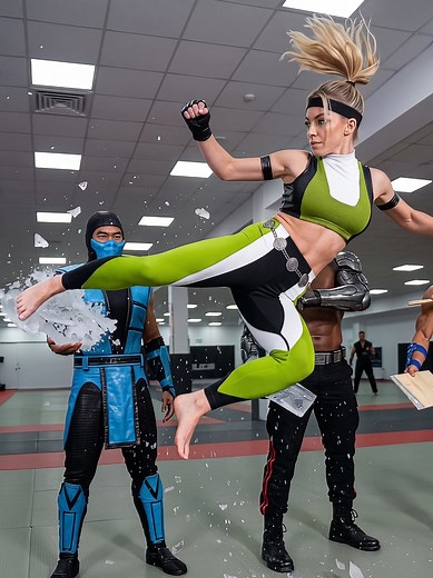 MK | SONYA BLADE: Sub-Zero's Triple Ice Breaker! ❄️👊 Watch Sonya Blade, from MORTAL KOMBAT, defy gravity with a devastating triple Taekwondo kick, smashing three solid ice blocks in one single leap. Even Sub-Zero, Jax and Johnny Cage weren't ready for this level of speed. TEST YOUR MIGHT 🔥🐉 #mortalkombat #sonyablade #retrogaming #taekwondo #martialarts