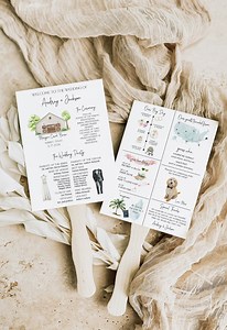Infographic Wedding Program Fan Template, Church Wedding Ceremony Program, Wedding Day Timeline Program Card, Modern Infographic Program Fan - Etsy