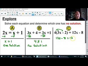 Algebra I - One, Infinitely Many, and No Solutions (U1L4)
