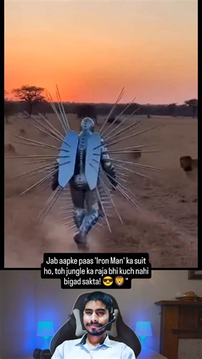 Sanjay Rawat on Instagram: "The video captures an unbelievable and high-tension moment where a man, clad in a futuristic, spike-covered metal suit, walks directly into a pride of lions. The scene looks like something out of a sci-fi movie as several lions leap and swat at him, only to be deterred by the long, sharp metal spikes protruding from every angle of his armor. ​This daring stunt, which appears to be a sophisticated test of predator-deterrent technology, has quickly set the internet on f