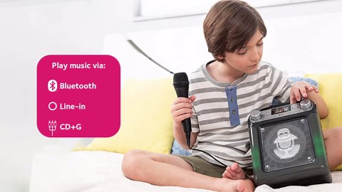 Singing Machine Portable Karaoke Machine with Wired Mic, Bluetooth, LED Lights - For Adults & Kids