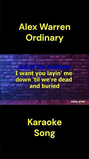 Ordinary Karaoke Version - Alex Warren From Vocal Star Karaoke #karaoke #alexwarren #ordinary