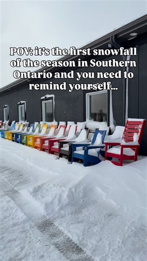 If only we handled snow this well ❄️🤣 Our Canadian-made Muskoka Chairs are built for real weather - the kind with surprise hail, sideways wind, and mid-April snowstorms. Leave them out all year and they’ll still look great. So seriously… why not choose furniture that lasts for years with zero effort? | DJ's Handcrafted Solid Wood Furniture