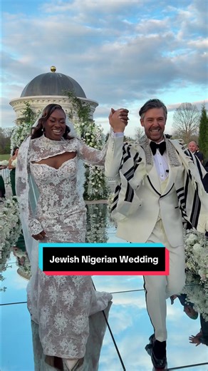 Jewish groom marries his Nigerian queen 🥹🥰 #jewishwedding #nigerianwedding