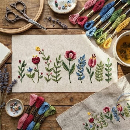 French Embroidery Pattern PDF, 4 Floral Design, DIY Hand Stitching for Beginners, Instant Download - Etsy