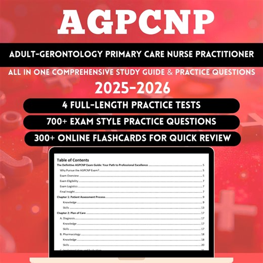 AGPCNP Study Guide 2026 | AGPCNP Notes | Agpcnp Actual Exam Questions | Primary Care Study Guide | Agpcnp Vault | Agpcnp Pass the Test - Etsy