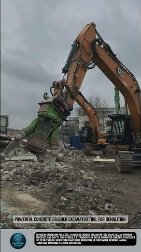 Powerful Concrete Crusher Excavator Tool for Demolition #tools