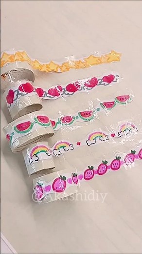 ✨Diy Handmade Washitape|Sticker roll paperdiy✨ @Akashidiy #diy #sticker #viral #ytshorts