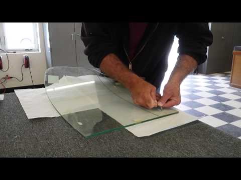 How to cut curved windshield glass