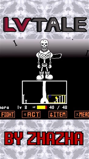 LVtale Papyrus Fight Phase 1-2 IN ONE RUN By zhazha #undertalefangame #undertaleau #papyrus