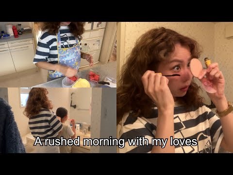 A rushed morning with my loves - そのままお仕事行くドタバタな朝