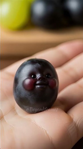 Cute Black Grape Eating ASMR 🍇 | No Talking | Crunchy & Relaxing Sounds