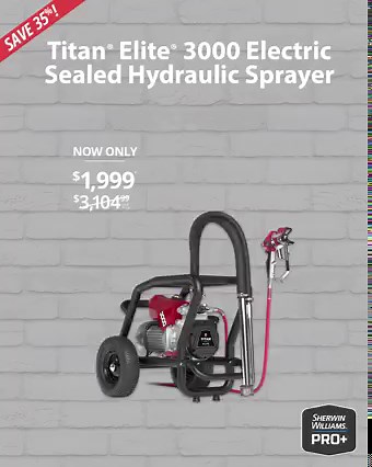 1.6K views · 21 reactions | Jump-start your exterior painting jobs and save 35% on the versatile Titan Paint Sprayers Elite® 3000. With its multi-position cart, you can switch between a high-rider or low-rider model. Shop now through July 24 with coupon code Elite22: https://bit.ly/3AF7QrS | Sherwin-Williams Paint Pros | Facebook
