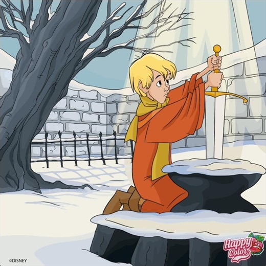 Happy Color Speedpaint: The Sword in the Stone (1963) Arthur taking the sword #disney #arthur