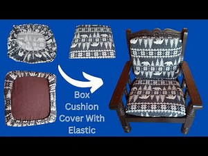 DIY-Box Cushion Cover With Elastic / How To Make Box Cushion Cover For Sofa/Chair