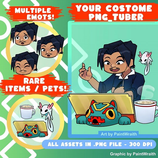 Custom PNG Tuber / Vtuber Streamer, Personalized Avatar - Etsy