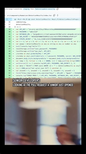 Senior developers looking at juniors pull request #softwareengineer #shorts #youtubeshorts #viral