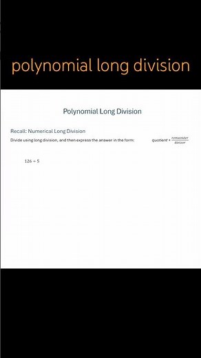 Intro to Polynomial Long Division