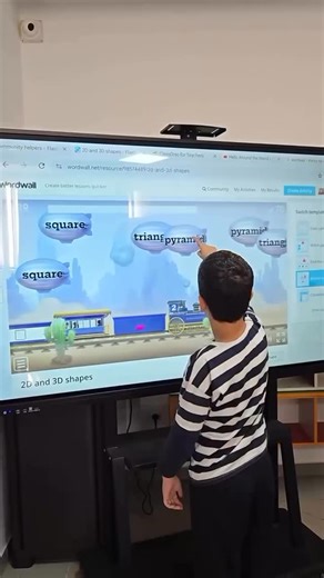 Woodrow Wilson International on Instagram: "Using interactive smart boards allows students to engage visually and kinesthetically with shapes and math activities. When lessons are presented with colors, movement, and visual interaction, children tend to focus more and retain concepts better. By touching, dragging, and drawing on the smart board, students become active participants in the learning process, instead of passive observers. At the same time, balancing smart-board usage time, with othe