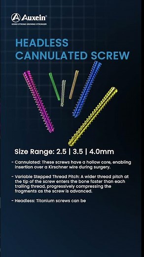 Headless Cannulated Screws: Precision Fixation for Superior Healing |Auxein Orthopedics