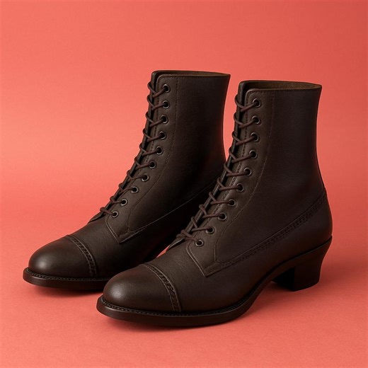 Women’s Brown Leather Lace-up Ankle Boots – Full-grain Dress & Office Boots for Smart Casual Wear - Etsy