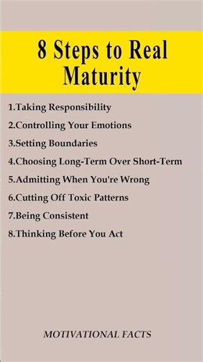 8 Steps to True Maturity 🧠✨ | #LifeLessons #MindPower #SelfImprovement