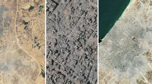 Gaza zrównana z ziemią. Zdjęcia satelitarne pokazują skalę zniszczeń
