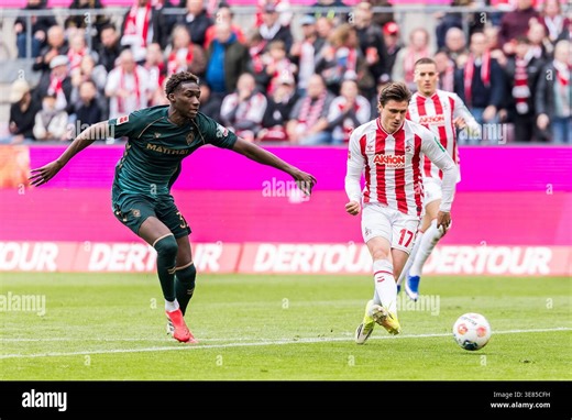 KOELN, GERMANY - APRIL 12: Alessio Castro-Montes (1. FC Koeln, 17) shoots, offside goal, during the Bundesliga match between 1. FC Koeln vs. SV Werder Bremen at Rheinenergie-Stadion on matchday 29 of the 1. Bundesliga on April 12, 2026 in Koeln, Germany. DFL REGULATIONS PROHIBIT ANY USE OF PHOTOGRAPHS AS IMAGE SEQUENCES AND/OR QUASI-VIDEO Stock Photo - Alamy