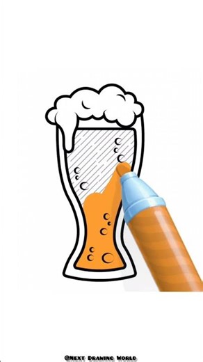 ​🍺How to Draw a Perfect Glass of Beer? Easy Step-by-Step Tutorial! #art #easydrawing #learntodraw