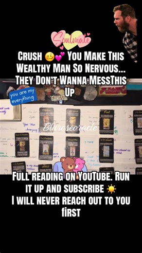 Crush 🥴💕 You Make This Wealthy Man So Nervous…They Don’t Wanna MessThis Up Full reading on YouTube. Run it up and subscribe ☀️ I will never reach out to you first. Help remove ads from my subliminal channel. I need 1k subscribers (Rose Body Frequency) Take a peek at my Linktree