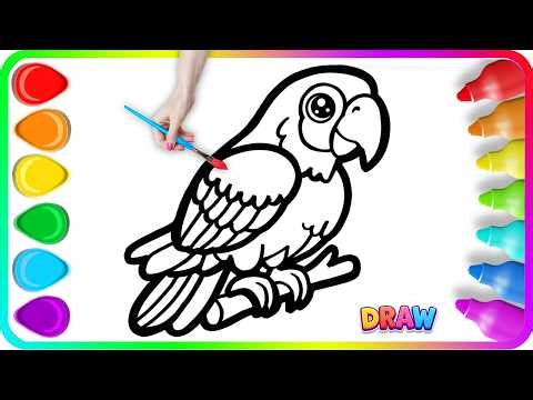 🦜 How To Draw a Cute Parrot | Easy Step By Step Tutorial For Beginners