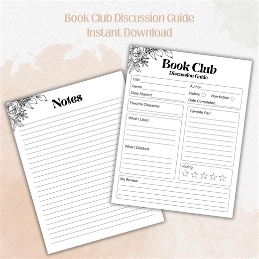 Book Club Discussion Guide, Reading Club Template (instant Download) - Etsy Australia