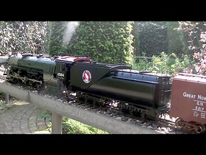 ASTER Live Steam Great Northern S2 4-8-4 with freight train