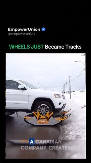 AI, Technology & Digital Future on Instagram: "Transform your car wheels into a snow-track machine. This wheel-driven track system replaces standard tires and lets vehicles glide through snow, mud, or sand with surprising stability. Instead of spinning helplessly, the tracks spread weight and maintain traction where normal tires fail. Originally designed for extreme conditions, setups like this are used for off-road exploration, rescue missions, and forestry work. It’s not about speed. It’s abou
