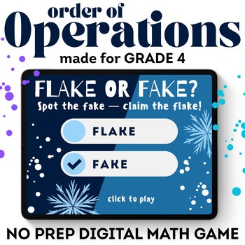 Holiday Activities 4th Grade Winter Order of Operations Math Challenge