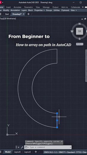 How to array on path in AutoCAD ⚡️ #autocad #autocadtricks #autocadtutorial #interiordesign #architecture | TISA Architecture