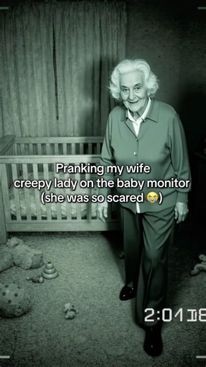 creepy lady on the baby monitor 😭 #prank #scary #wifeandhusband #trendingvideo #funny